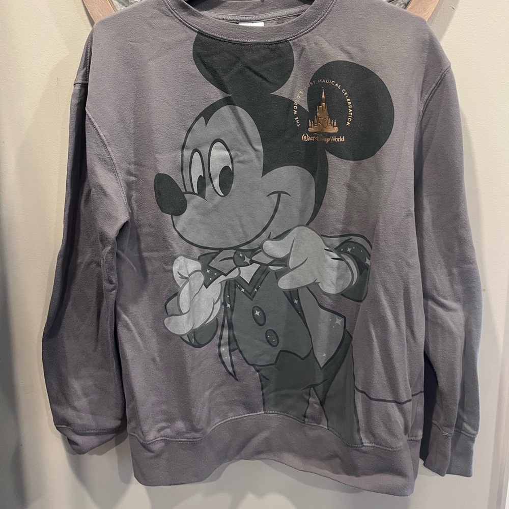 Disney Mickey Mouse Gray Graphic Sweatshirt - Women 50th annniversary